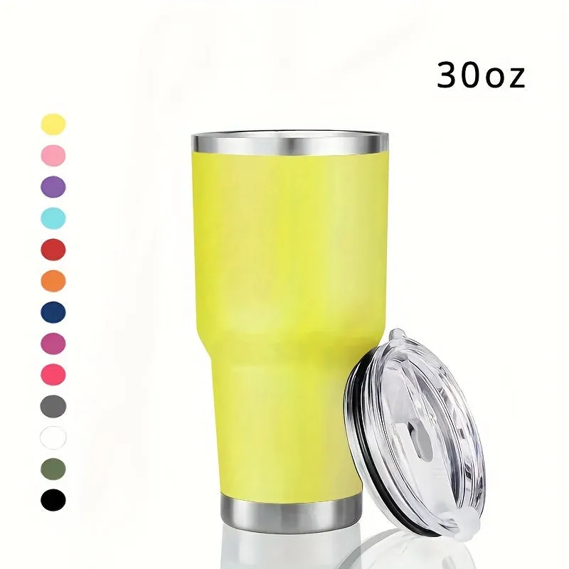 1pc 30oz Premium Insulated Stainless Steel Travel Tumbler - Keeps Drinks Hot/Cold for Hours, Spill-Proof Lid, Magnetic Closure, Durable, BPA-Free, Thermal Drinkware for Coffee, Tea, Water, and Juice - Perfect for Outdoor, Office, and Daily Use