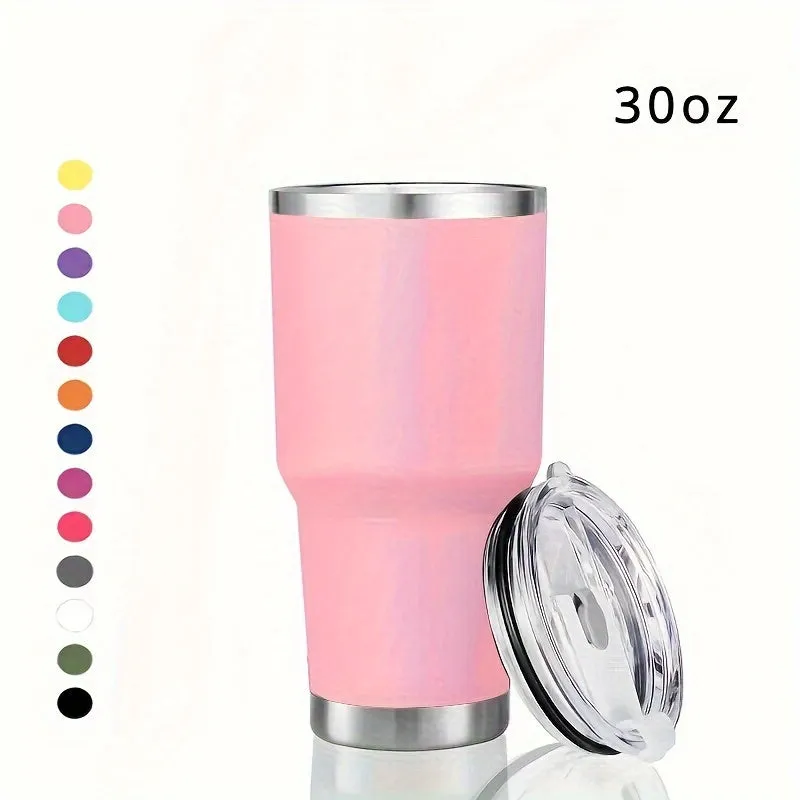 1pc 30oz Premium Insulated Stainless Steel Travel Tumbler - Keeps Drinks Hot/Cold for Hours, Spill-Proof Lid, Magnetic Closure, Durable, BPA-Free, Thermal Drinkware for Coffee, Tea, Water, and Juice - Perfect for Outdoor, Office, and Daily Use
