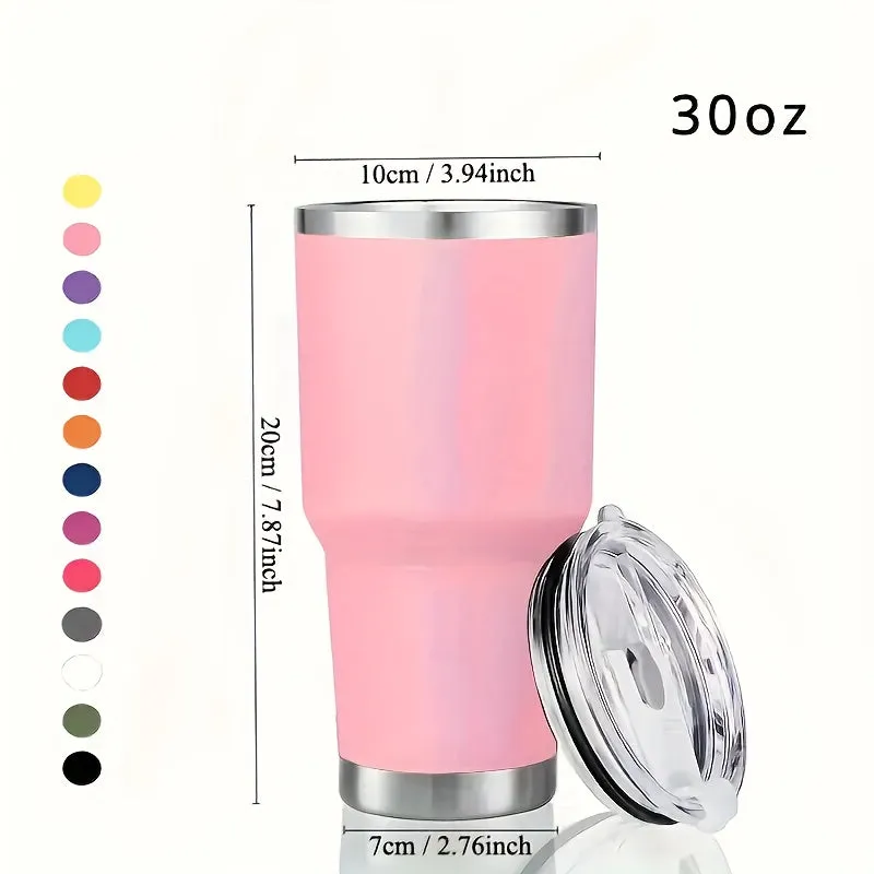 1pc 30oz Premium Insulated Stainless Steel Travel Tumbler - Keeps Drinks Hot/Cold for Hours, Spill-Proof Lid, Magnetic Closure, Durable, BPA-Free, Thermal Drinkware for Coffee, Tea, Water, and Juice - Perfect for Outdoor, Office, and Daily Use