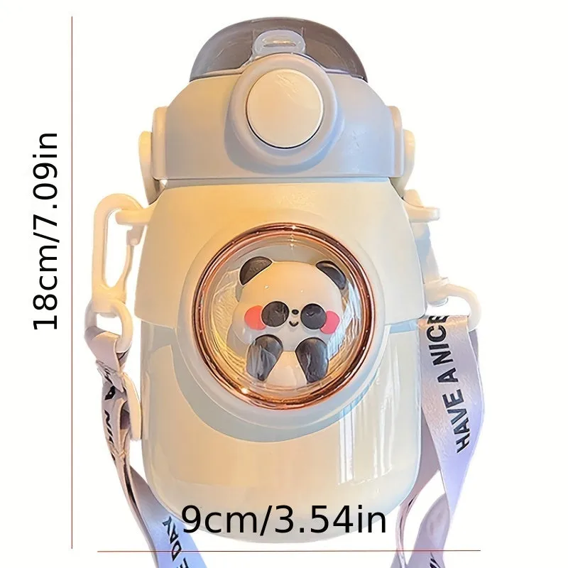 1pc Cartoon Animal Insulated Stainless Steel Vacuum Flask - Travel Thermal Cups & Mugs for Hot and Cold Beverages - Summer Winter Drinkware Gift with Durable Leak-Proof Design