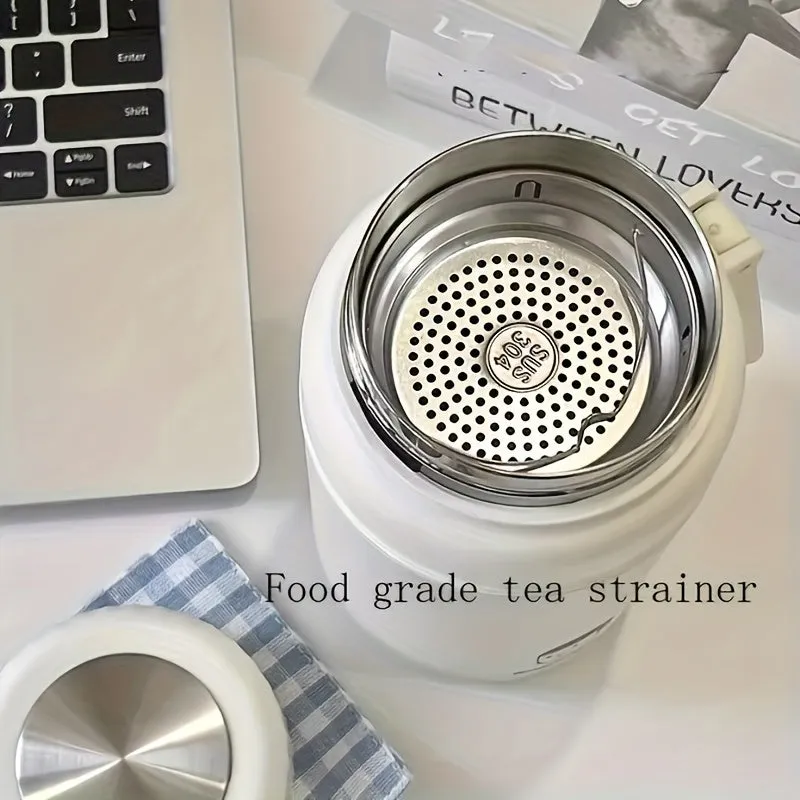 1pc Large Capacity Insulated Water Cup - Durable Stainless Steel Construction, Double-Walled Insulation, Built-in Tea Filter, Perfect for Outdoor Activities - Single Unit for Personal Use