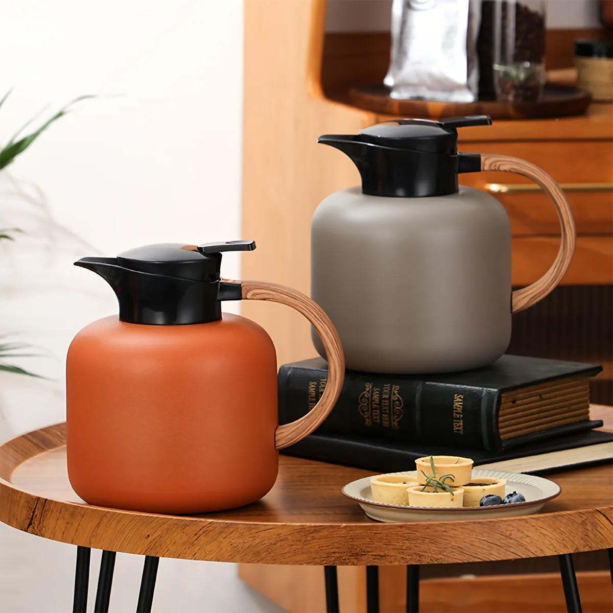 1pc Thermal Coffee Carafe - Double-Walled, Vacuum Insulated, Stainless Steel Flask for Hot and Cold Beverages - Perfect for Water, Tea, Coffee, and More, Durable Drinkware with Leak-Proof Lid