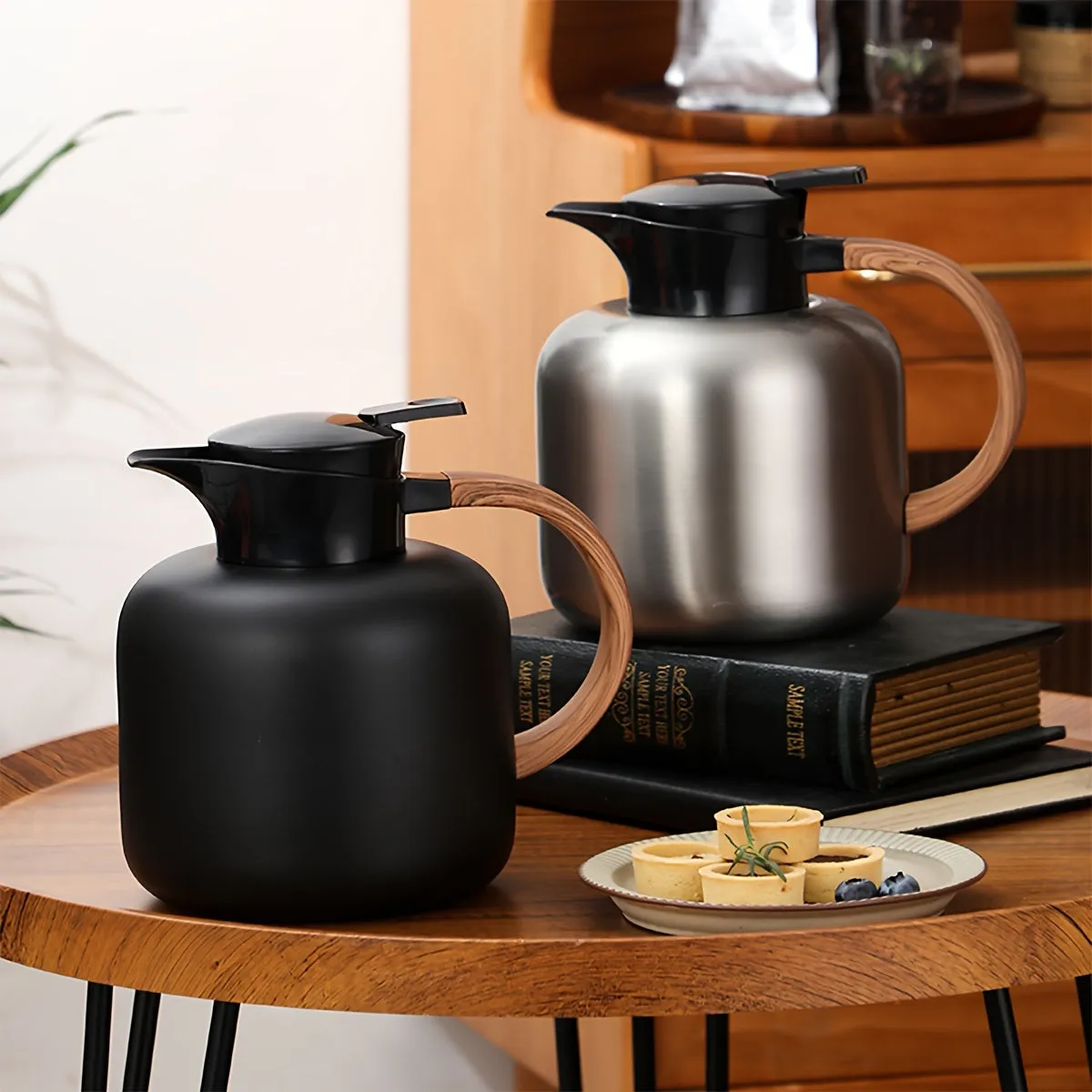 1pc Thermal Coffee Carafe - Double-Walled, Vacuum Insulated, Stainless Steel Flask for Hot and Cold Beverages - Perfect for Water, Tea, Coffee, and More, Durable Drinkware with Leak-Proof Lid