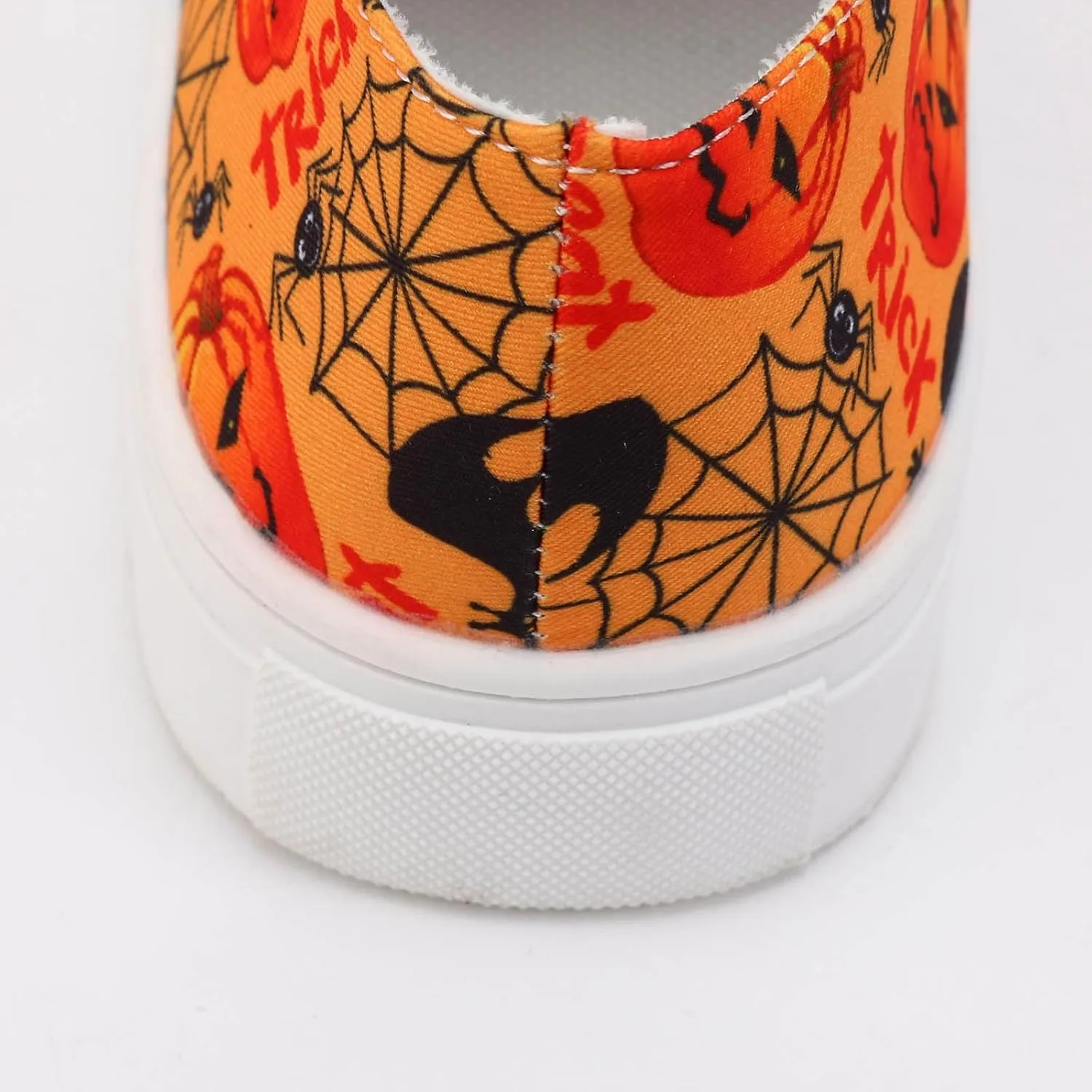 2024 Women's Fashion Halloween Canvas Shoes,Slip-On Flats Pumpkin Shoes,Canvas Low Top Sneakers,Skeleton Pumpkin Printed Lace Up Flat Walking Shoes,Casual Lace Up Low Top Sneakers