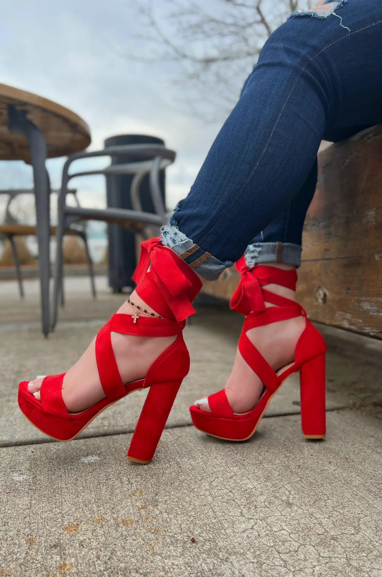 Alice - Lace Up Platform High Heels, Premium Suede Material, Elegant Party Shoes, Chic & Comfortable, Perfect for Evening Events or Special Occasions