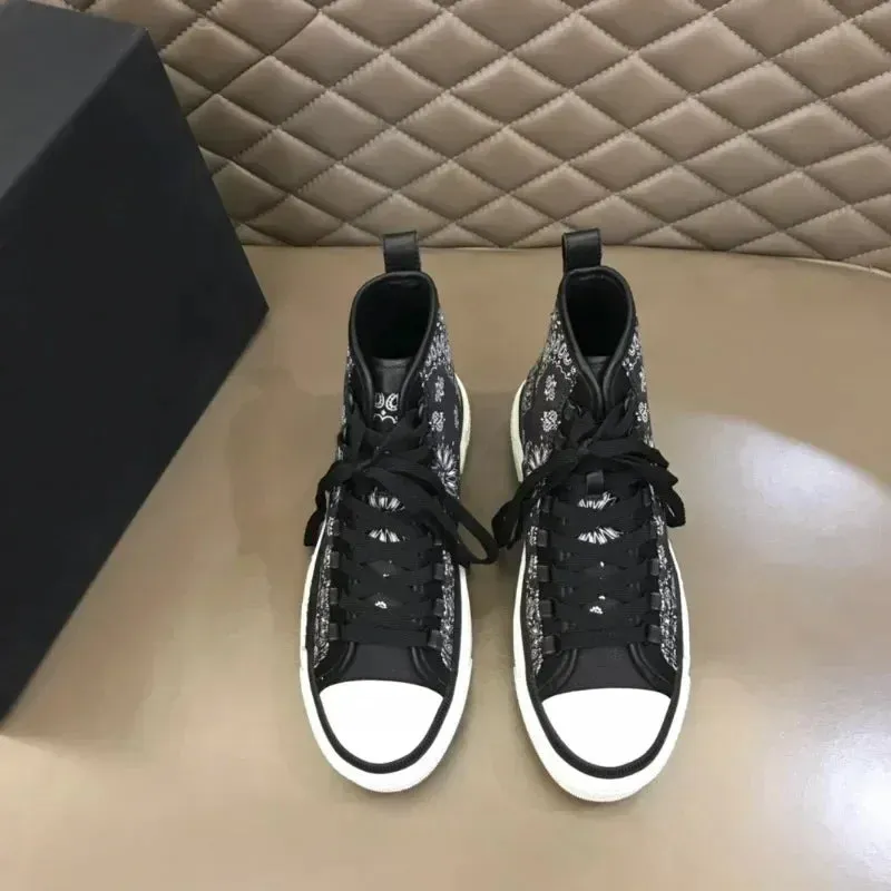 Amoris Flower High Top Versatile Black Sneakers