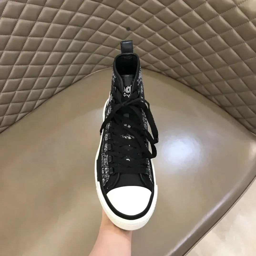 Amoris Flower High Top Versatile Black Sneakers