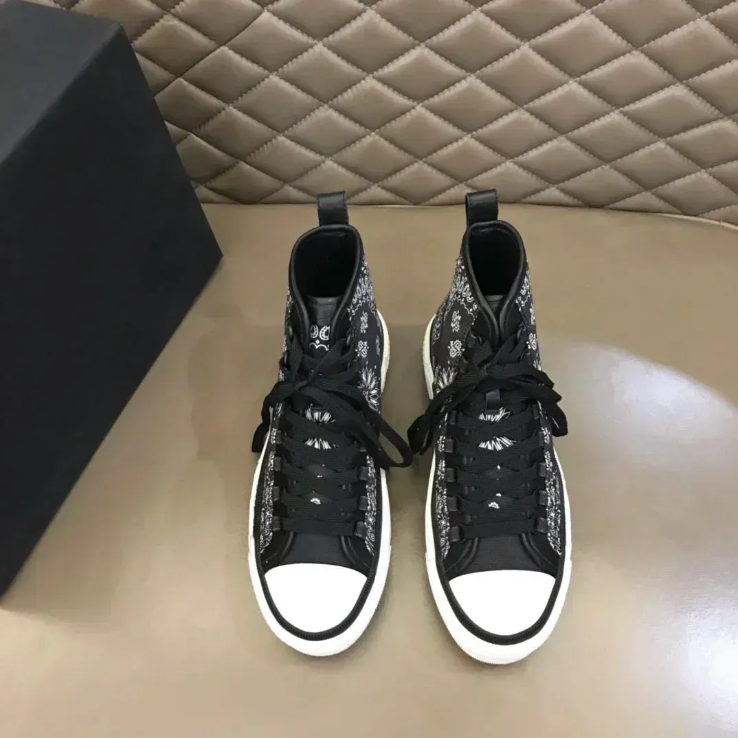Amoris Flower High Top Versatile Black Sneakers