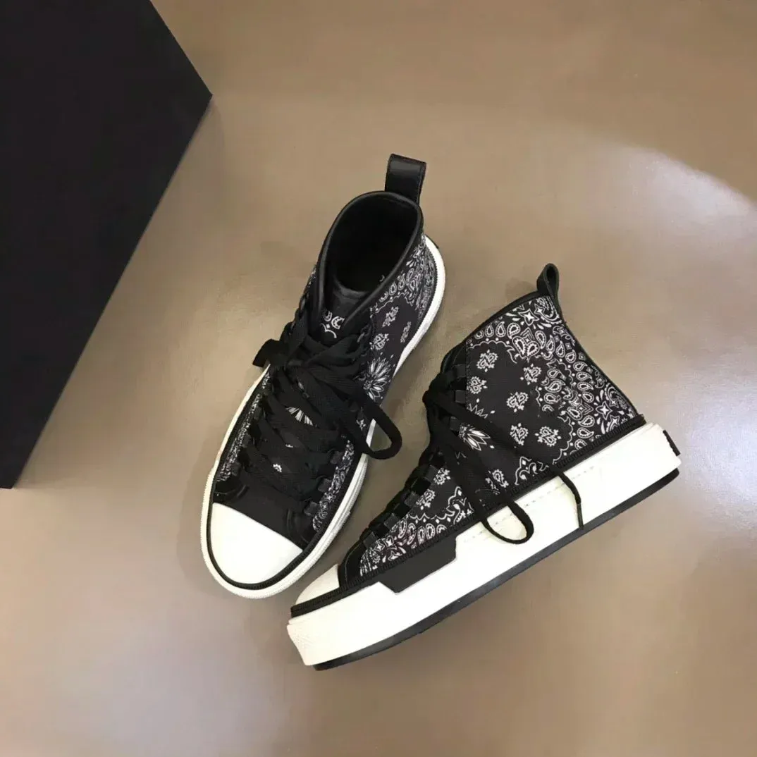 Amoris Flower High Top Versatile Black Sneakers