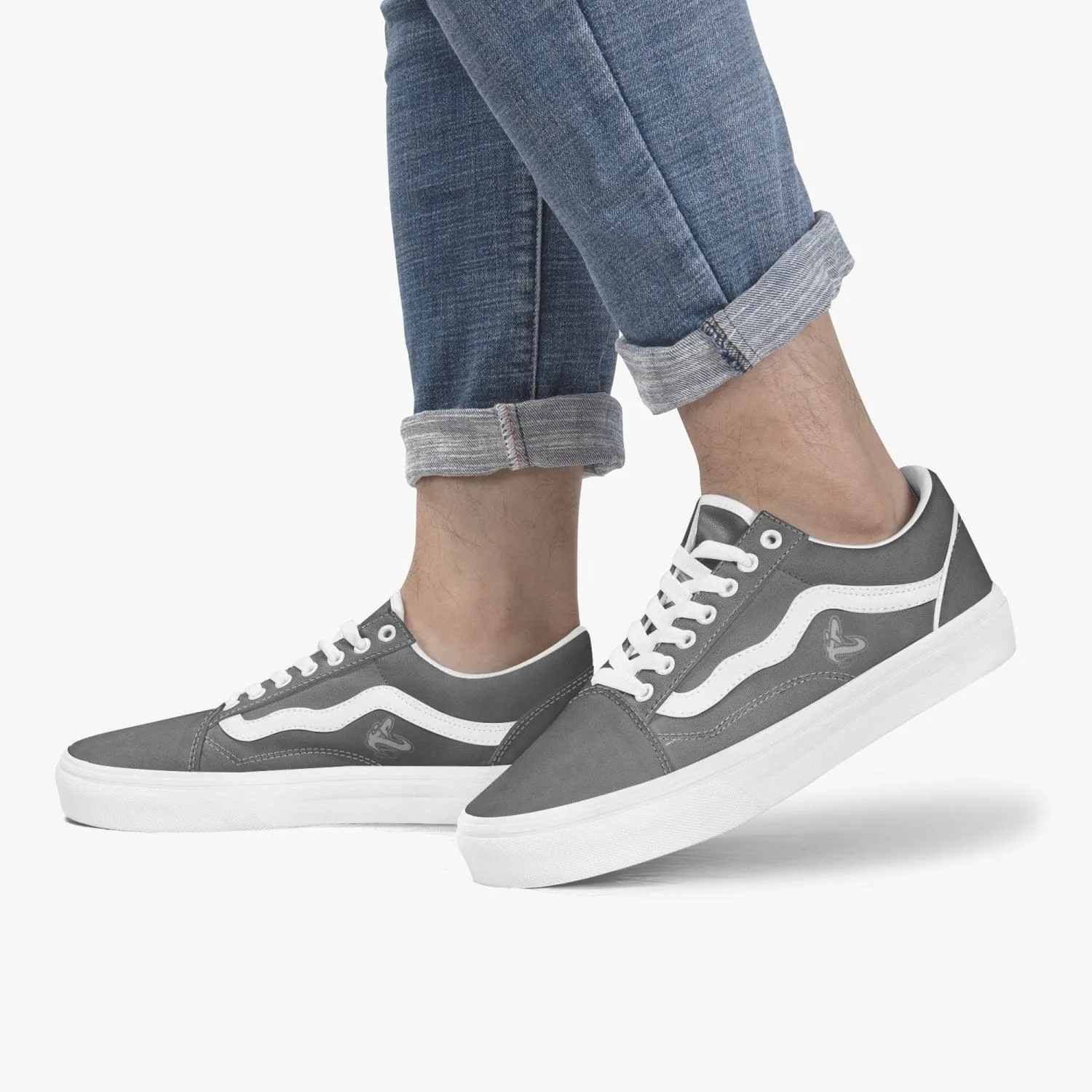 Athletic Apparatus Grey Trendy Low-Top Canvas Sneakers
