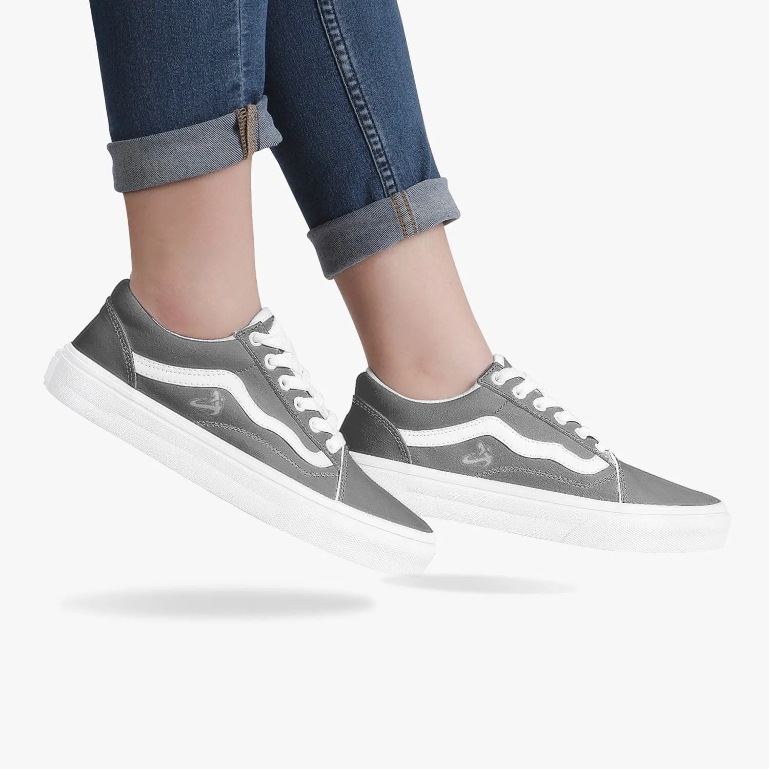 Athletic Apparatus Grey Trendy Low-Top Canvas Sneakers