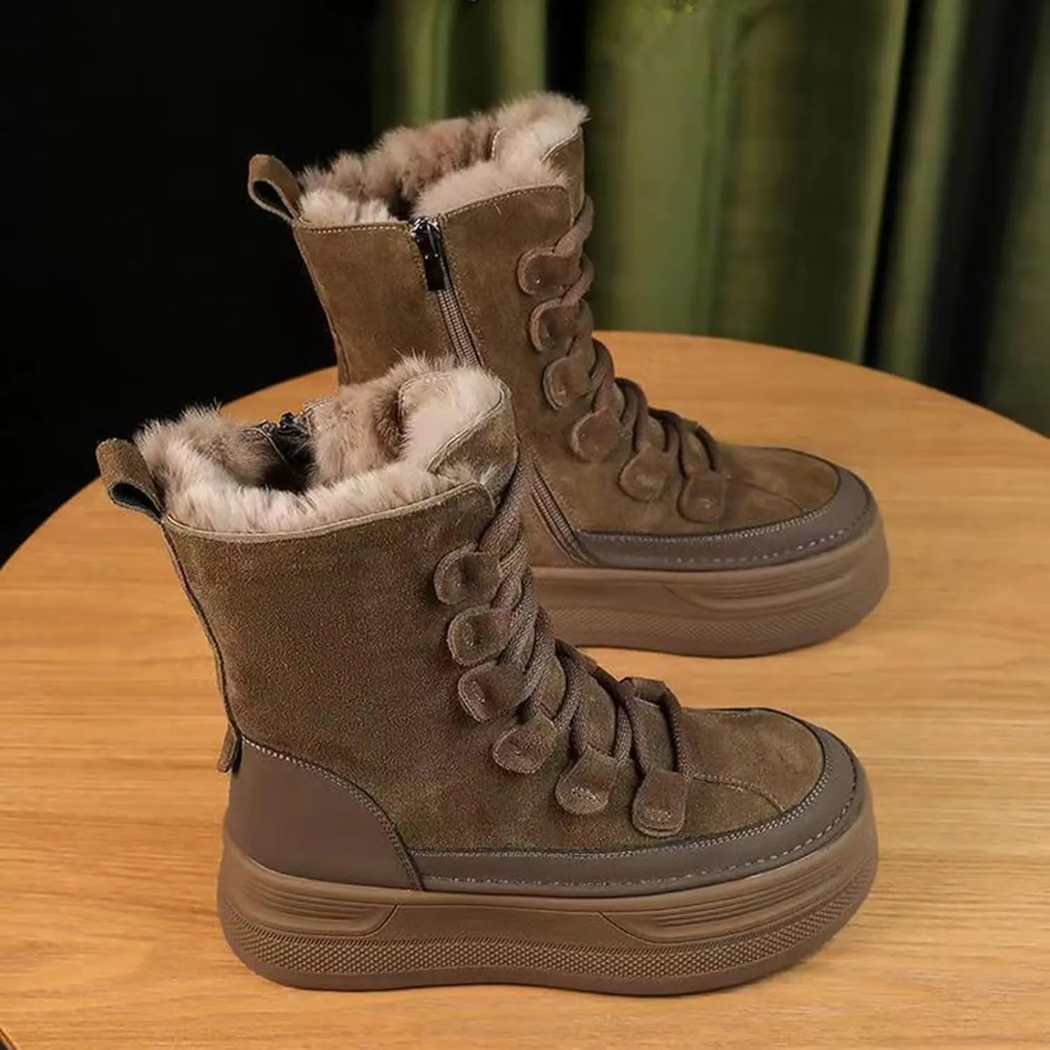 Boots for Women Winter Warm Snow Boots Ladies Casual Fashion Booties Ankle Boots Shoes Female Mid Calf Boots