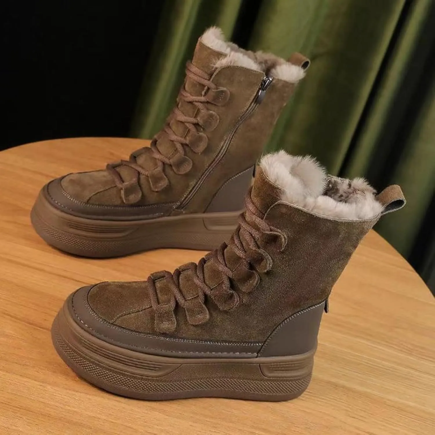 Boots for Women Winter Warm Snow Boots Ladies Casual Fashion Booties Ankle Boots Shoes Female Mid Calf Boots