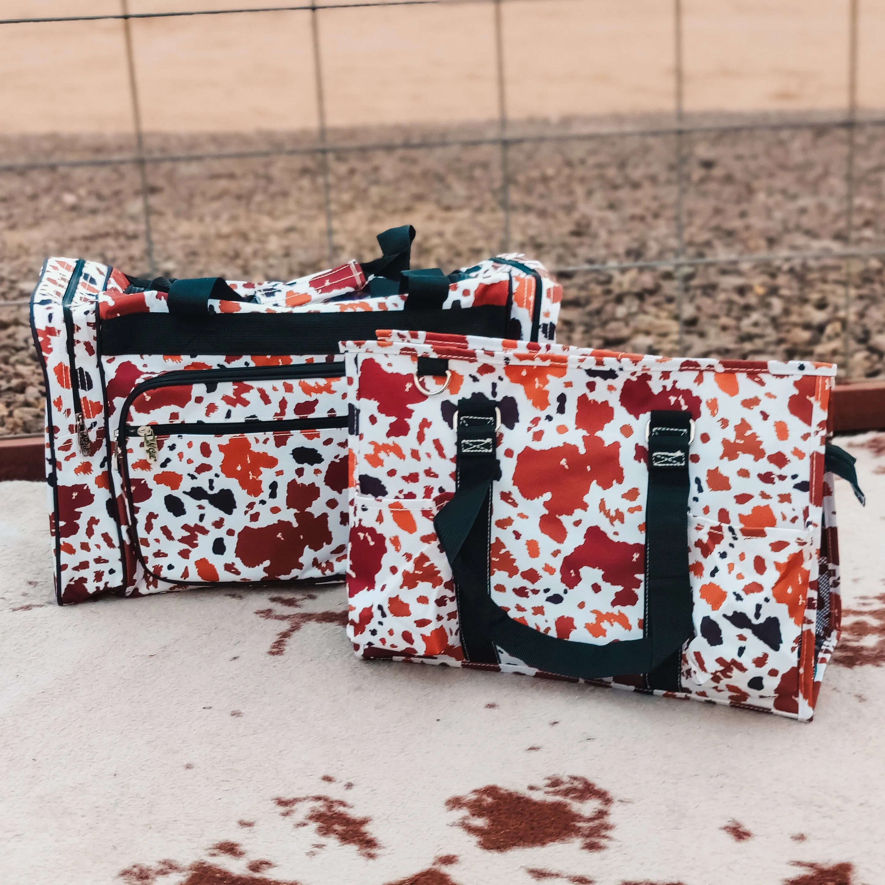 Brown Cowhide Barn Bags