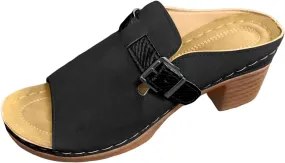 Chunky Heels for Women Sandal Heels for Women Buckle Ankle Strap Sandal Comfortable Chunk Low Heel Sandals