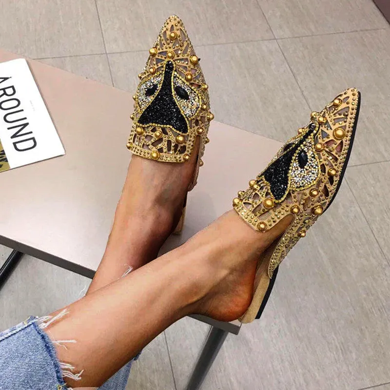 Comfortable And Fashionable Pointed Versatile Flat Slippers