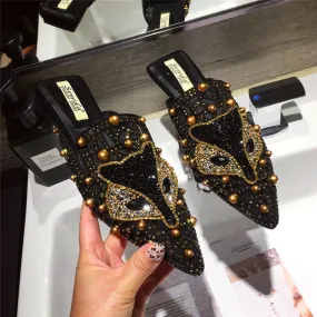 Comfortable And Fashionable Pointed Versatile Flat Slippers
