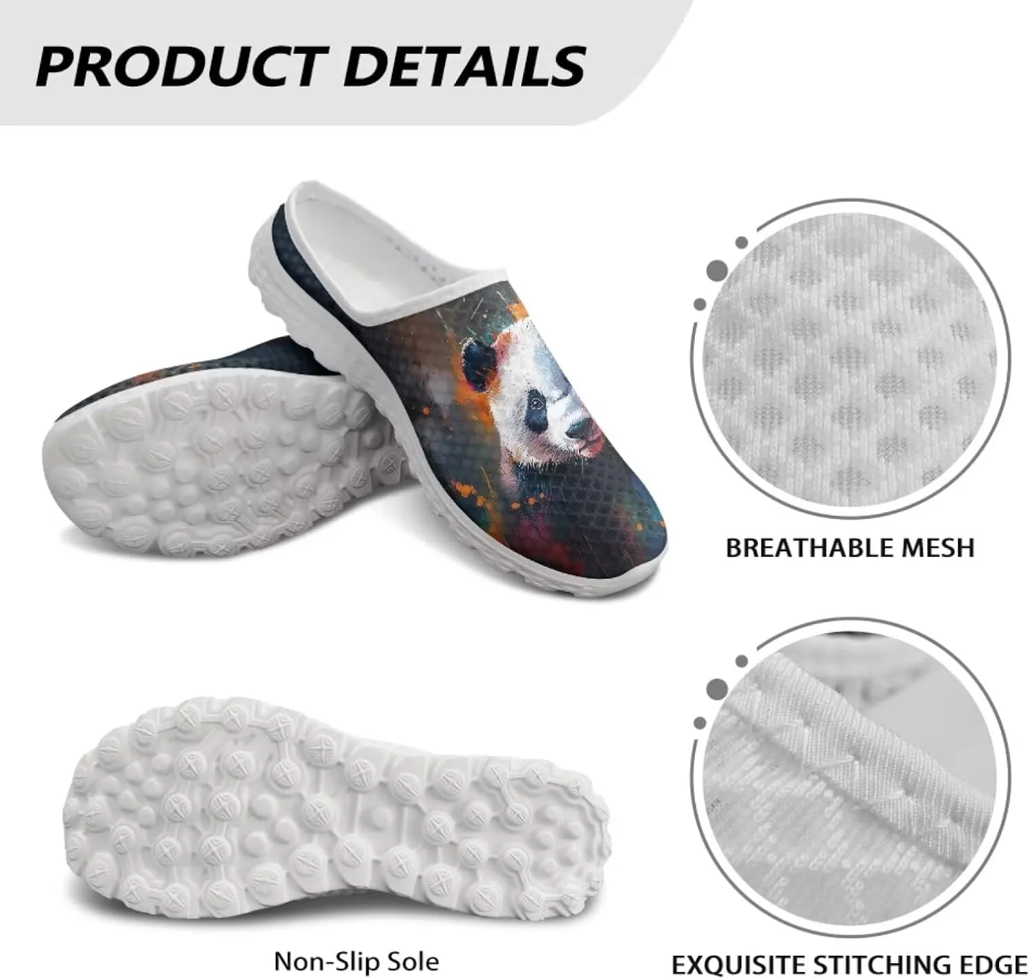 Cute Animal Womens Mule Shoes Breathable Loafers Slip on Fashion Tennis Sneakers Garden Clogs