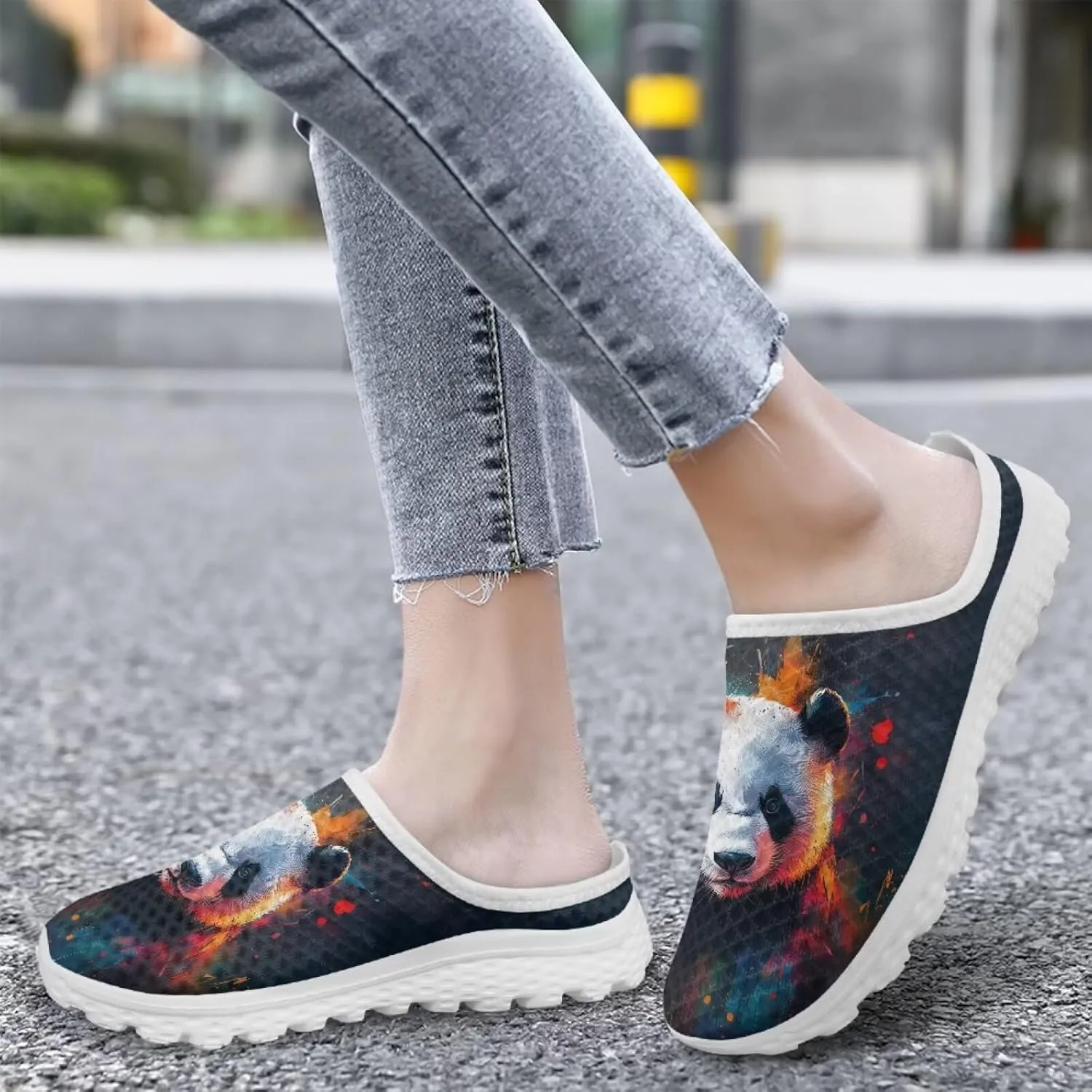 Cute Animal Womens Mule Shoes Breathable Loafers Slip on Fashion Tennis Sneakers Garden Clogs