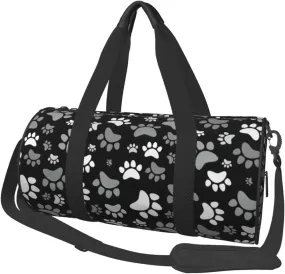 Cute Dogs Paws Sports Gym Bag Travel Duffel Bag Shoes Compartment For Men Women Foldable Lightweight Yoga Gym Sports Bag