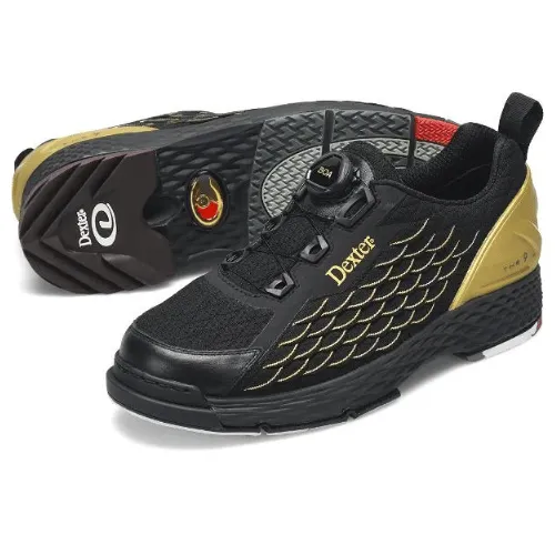 Dexter Mens THE C9 Knit BOA Black/Gold Bowling Shoes