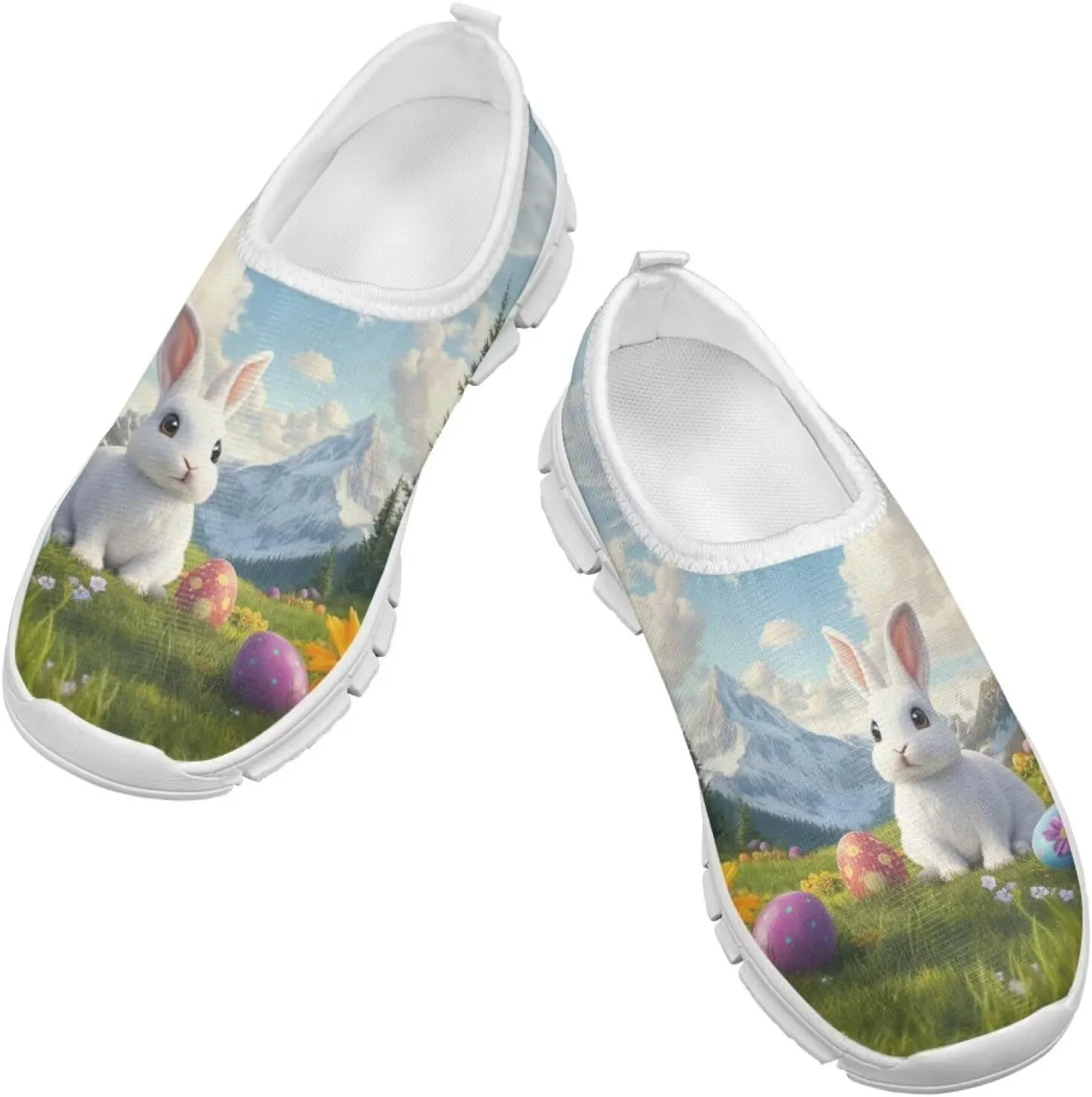 Easter Shoes for Girls Slip On Sneakers Cute Kids Tennis Gym Shoes