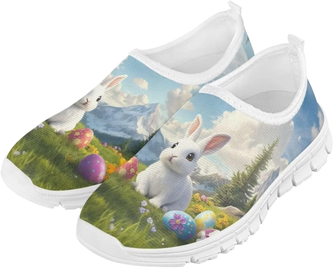 Easter Shoes for Girls Slip On Sneakers Cute Kids Tennis Gym Shoes