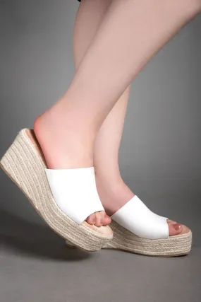 Espadrille Platform Sandals - White