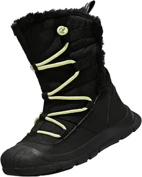 Girl Winter Boots Cozy Faux Fur Anti-Slip Snow Boots Lace Up Comfort Stylish Ankle Booties for Cold Weather