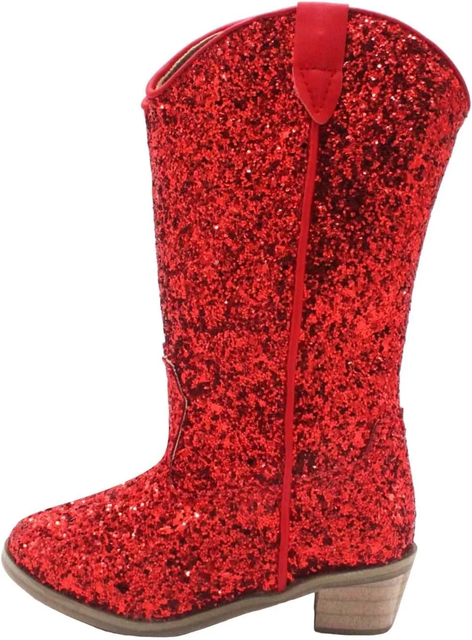 Girls Cowboy Western Boots Knee Length Sequins Fashion Riding Shoes Kids Mid Calf Low Heel Toddler Short Boots for Girls