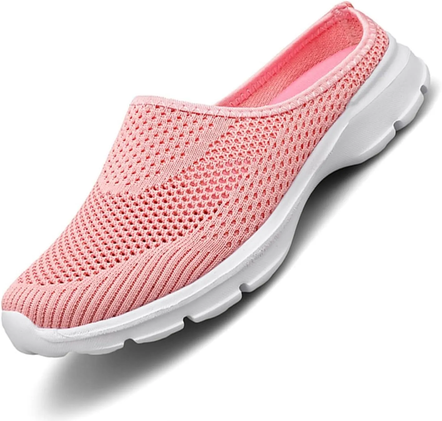 Hbeylia Slip On Loafers For Women Fashion Casual Mesh Wedge Low Heels Mule Walking Shoes Slip-On Backless Mule Walking Shoes Travel Home Flats Slide Sneakers Shoes For Women Ladies Dress