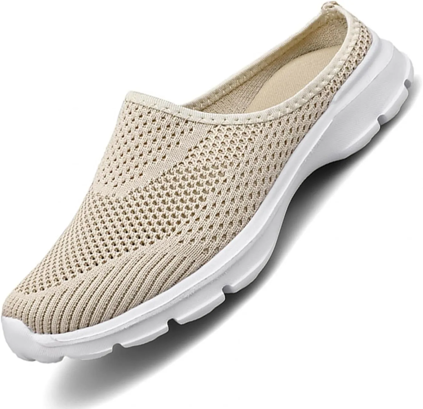 Hbeylia Slip On Loafers For Women Fashion Casual Mesh Wedge Low Heels Mule Walking Shoes Slip-On Backless Mule Walking Shoes Travel Home Flats Slide Sneakers Shoes For Women Ladies Dress