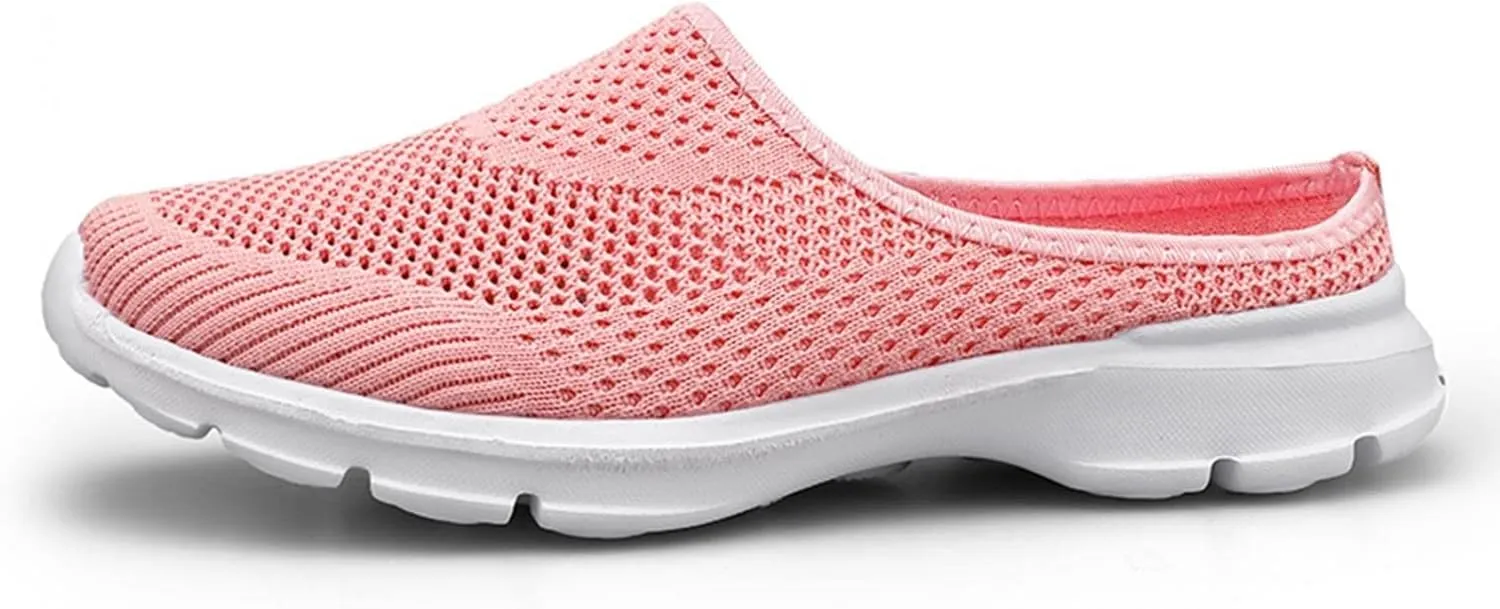 Hbeylia Slip On Loafers For Women Fashion Casual Mesh Wedge Low Heels Mule Walking Shoes Slip-On Backless Mule Walking Shoes Travel Home Flats Slide Sneakers Shoes For Women Ladies Dress