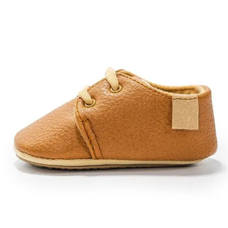 HsdsBebe Baby Boys Girls Shoes Infant Dress Loafers Lace Up Leather Oxford Sneakers for Newborn 3-18MA01Brown,