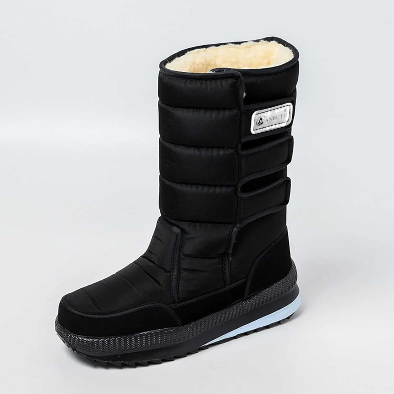 Insulated Snow Shoes for Men Non-Slip Womens Winter Plush Lined Knee High Boots Women