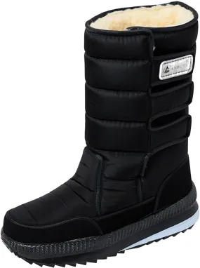 Insulated Snow Shoes for Men Non-Slip Womens Winter Plush Lined Knee High Boots Women