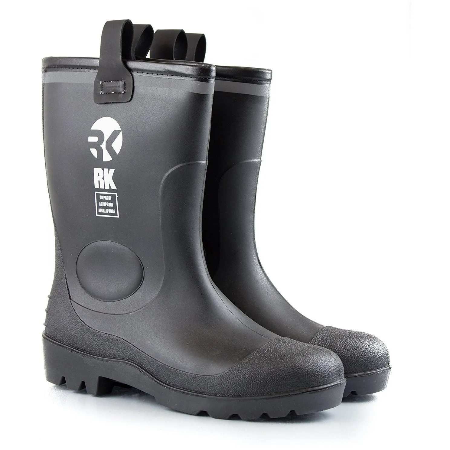 Insulated Waterproof Fur Interior Rubber Sole Winter Rain Boots-RKBW-BK