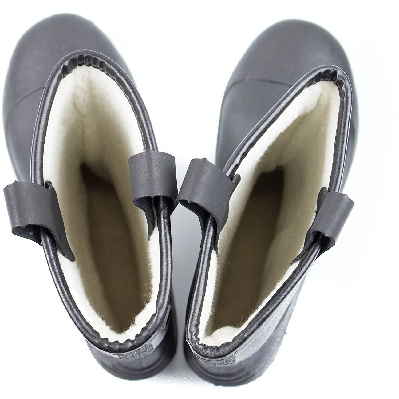 Insulated Waterproof Fur Interior Rubber Sole Winter Rain Boots-RKBW-BK