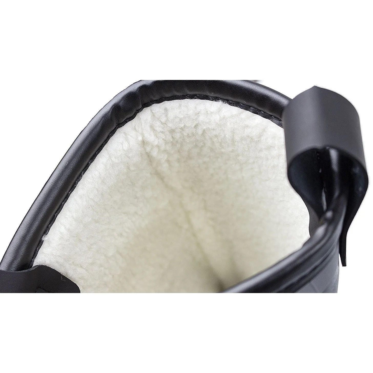 Insulated Waterproof Fur Interior Rubber Sole Winter Rain Boots-RKBW-BK