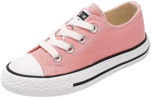 Kids Low Top Canvas Sneakers, 6 Colors Available | Laces Included, Back to School Essentials | Ages 2-14 y/o