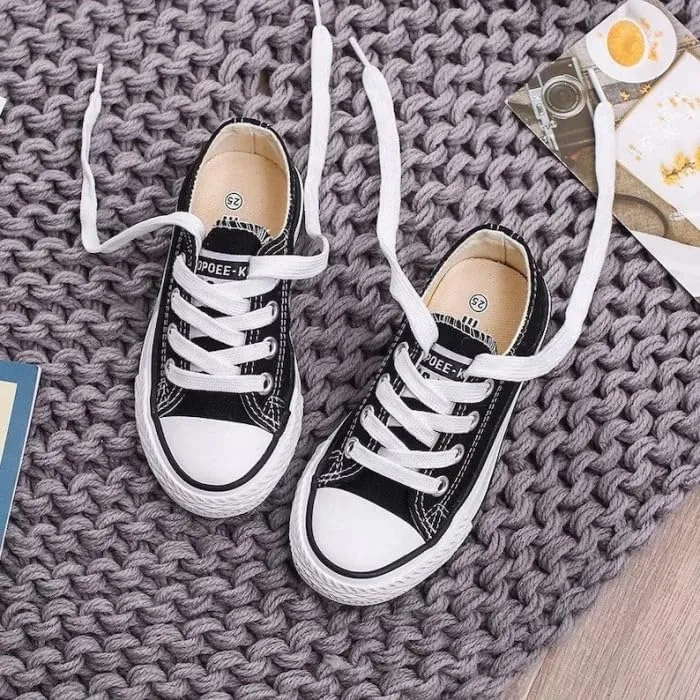 Kids Low Top Canvas Sneakers, 6 Colors Available | Laces Included, Back to School Essentials | Ages 2-14 y/o