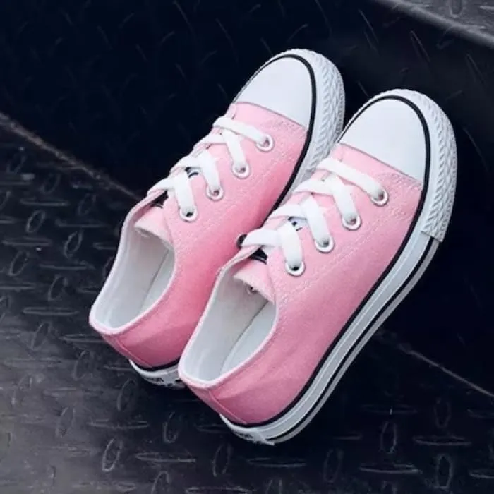 Kids Low Top Canvas Sneakers, 6 Colors Available | Laces Included, Back to School Essentials | Ages 2-14 y/o