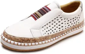 Lausiuoe Shoes For Women Dressy Flats Loafers Fashion Canvas Shoes Lightweight Casual Comfortable Walking Slip On Sneakers