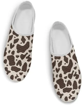 Leopard Print Mule Shoes for Women Slip on Low Top Garden Clogs Mesh Loafers EVA Sole Mule Sneakers US6-13.5