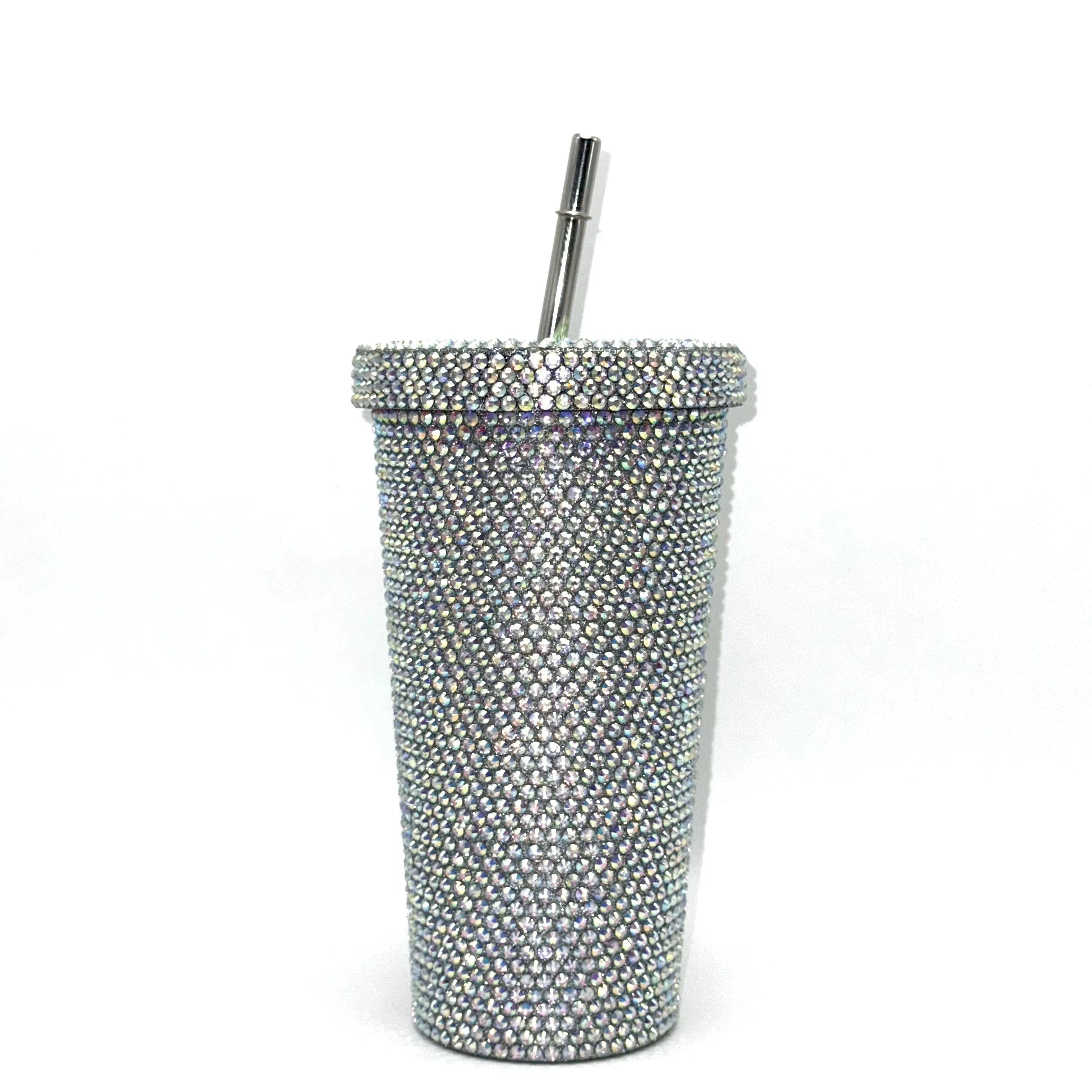 Luxury Rhinestone-Embellished Stainless Steel Tumbler - Insulated & Leakproof With Lid For Hot And Cold Drinks, Perfect For Outdoor Activities