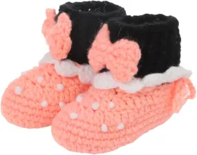 Newborn Knit Booties Soft Baby Boots for Infant Boys Girls No-Slip Soft First Walking Shoes Home Indoor Sock Shoes