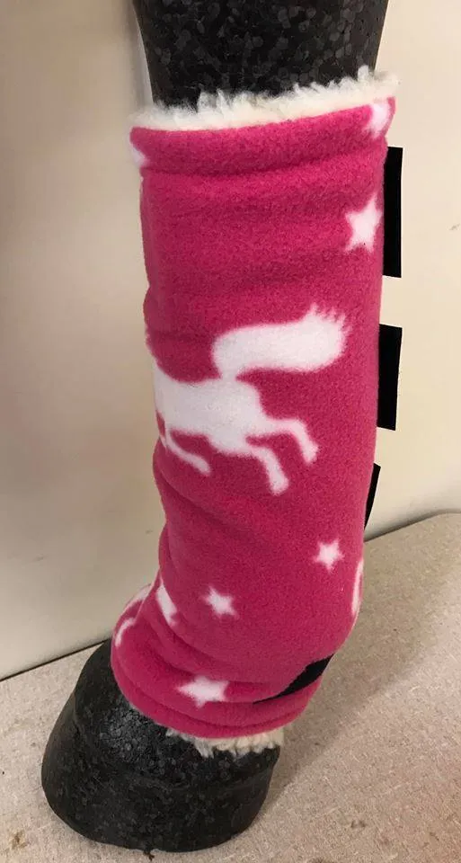 Patterned fleece and faux fur exercise boots