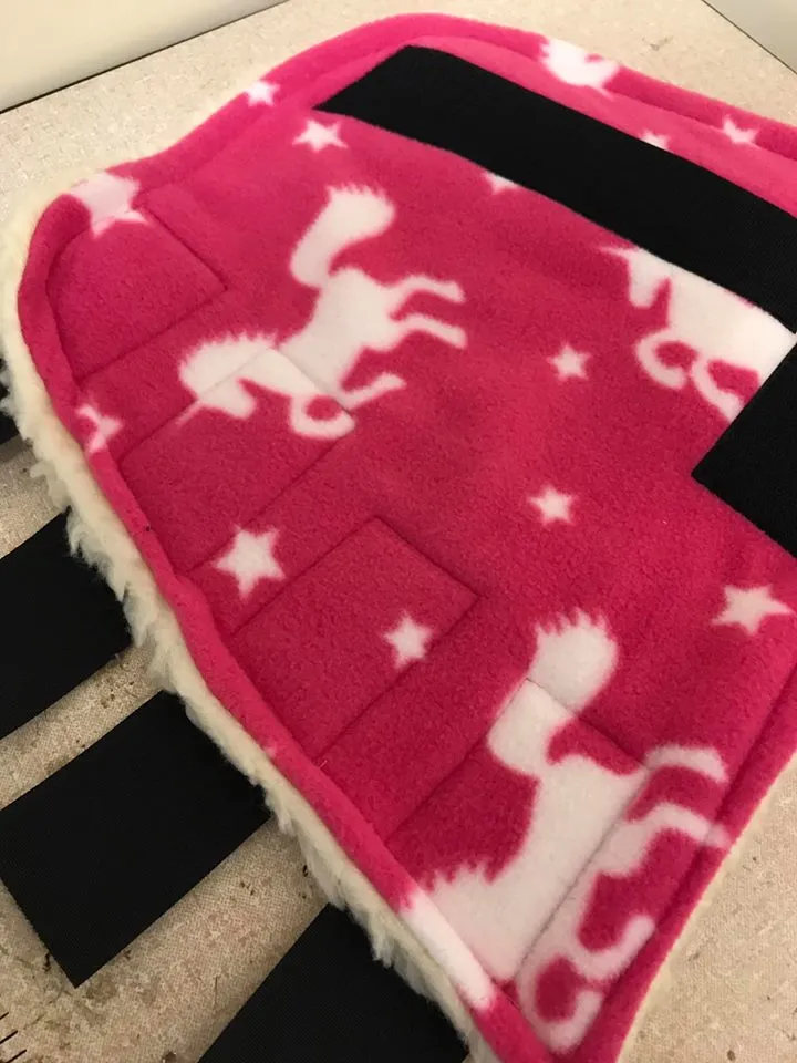 Patterned fleece and faux fur exercise boots