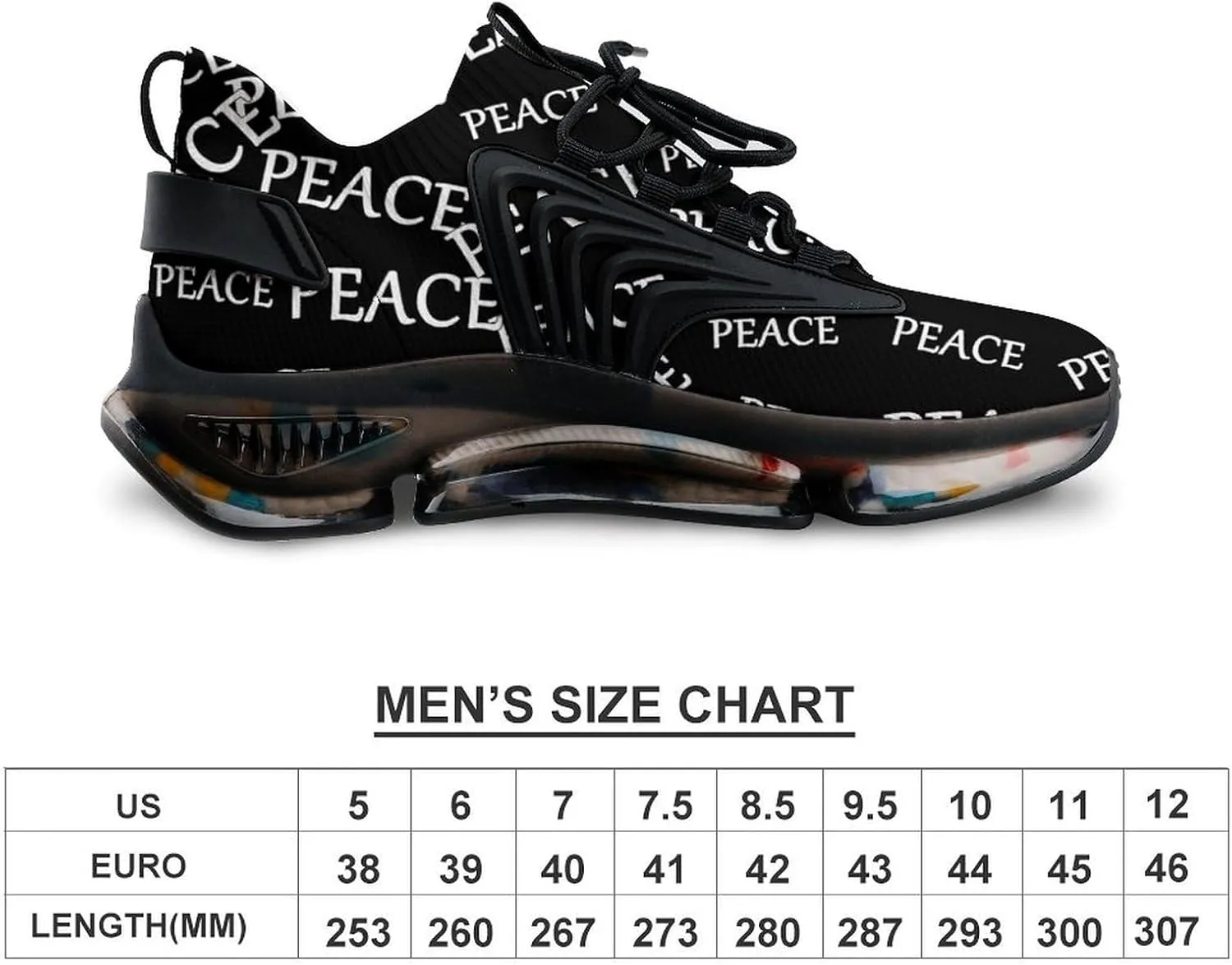 Peace Mens Sneakers Running Shoes Lightweight Athletic Shoes for Jogging Walking Gym