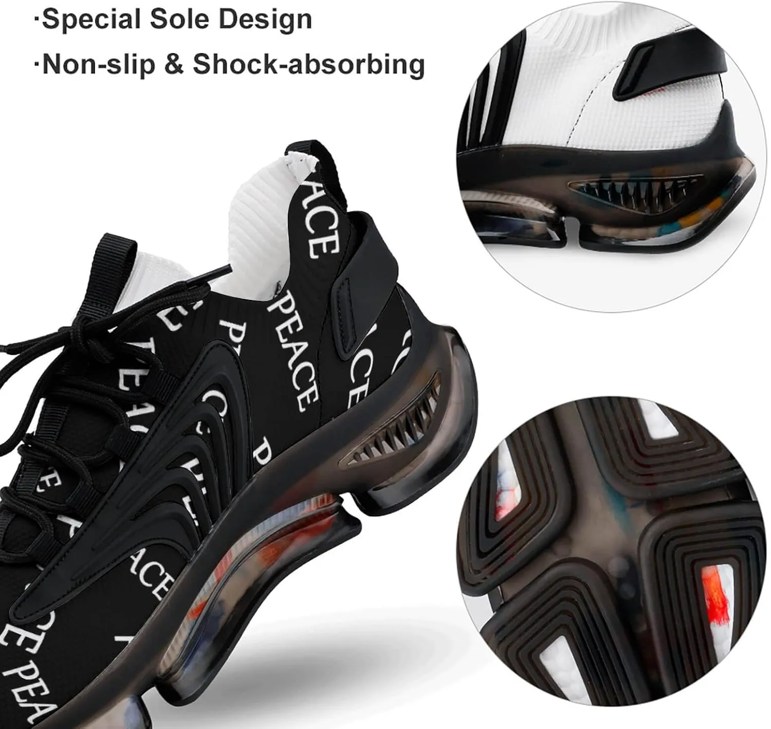 Peace Mens Sneakers Running Shoes Lightweight Athletic Shoes for Jogging Walking Gym